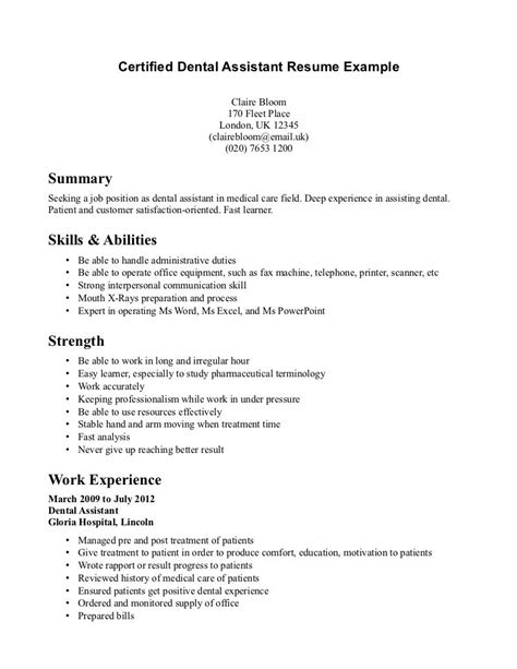 Dental assistants support dentists by scheduling appointments, ensuring patients are comfortable, and sterilizing dental tools. Dental Assistant Resume | Medical assistant resume, Resume ...