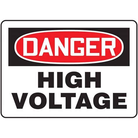 Safety Sign Danger High Voltage 7 X 10 Adhesive Vinyl From Davis