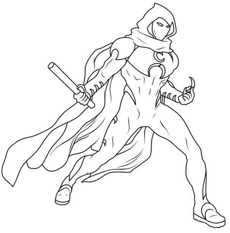 Dibujos De Increíble Moon Knight Para Colorear Para Colorear Pintar E