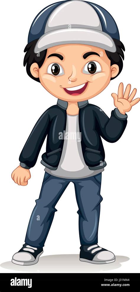 Little Boy Waving Hello Illustration Stock Vector Image And Art Alamy