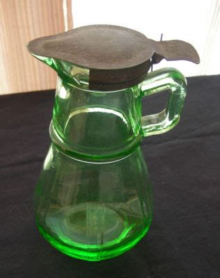 Hazel Atlas Green Depression Glass Syrup Dispenser Antique Price