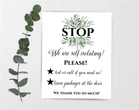 Self Isolating House Sign Quarantine Sign Front Door Sign Etsy