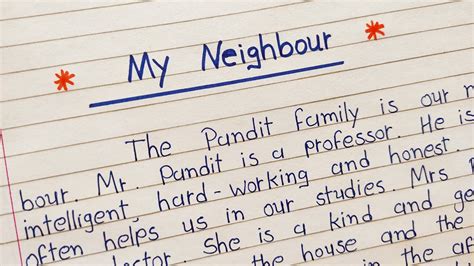 My Neighbour English Essay Write Essay On My Neighbour In English