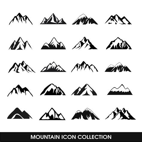 Mountain Icon Collection 20 Set Symbol Modern Design Vector Mountain