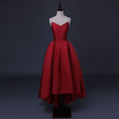 Hot Sale Dark Red Bridal Dresses 2017 Party Formal Dress Asymmetrical