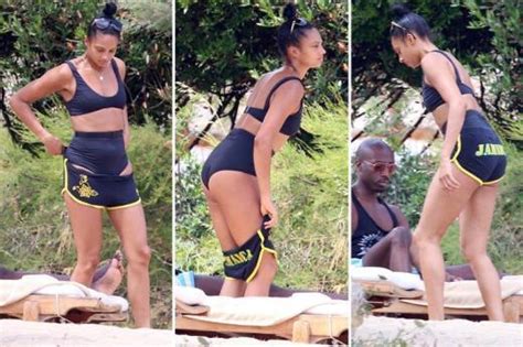 Alesha Dixon Shows Off Her Toned Abs As She Strips Down To A Bikini On