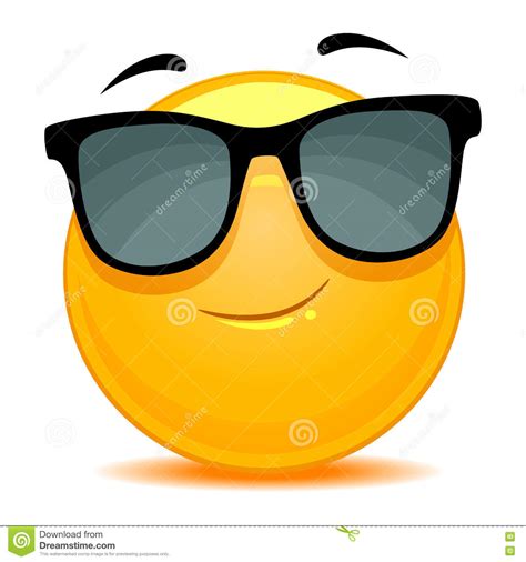 Occhiali Da Sole D'uso Di Smiley Emoticon Illustrazione Vettoriale