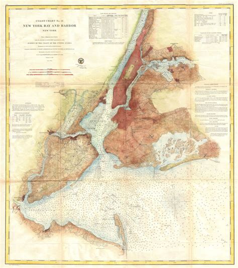 Coast Chart No 21 New York Bay And Harbor New York Geographicus