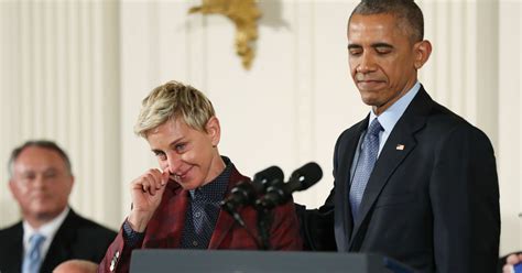 Ellen Degeneres Tears Up As Obama Presents Her With Medal Of Freedom
