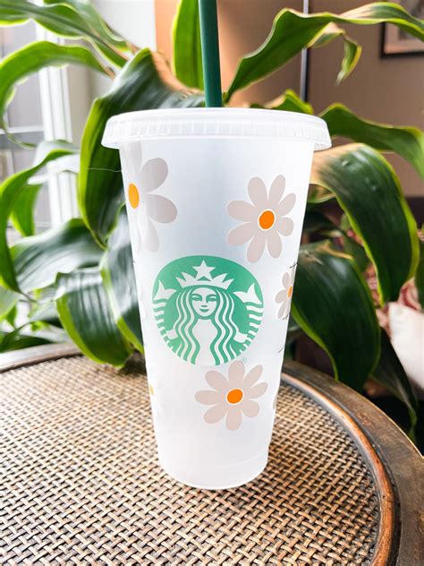 Daisy Starbucks Cup Custom Reusable Flower Cup Starbucks Etsy