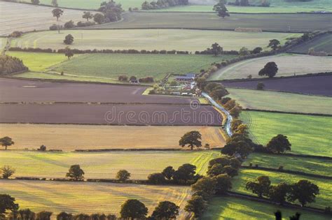 Scenic Farmland Aerial View At Sunset Stock Image Image Of Natural