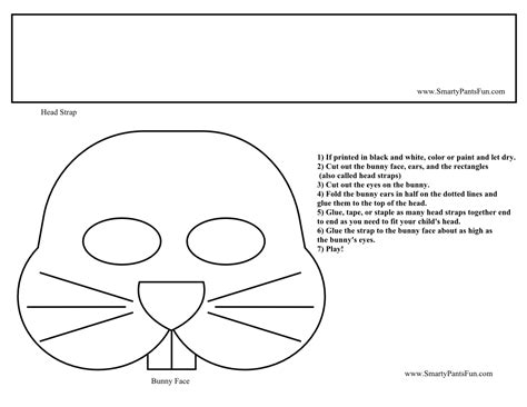 Printable rabbit ears template craft. Easter bunny ears coloring pages download and print for free