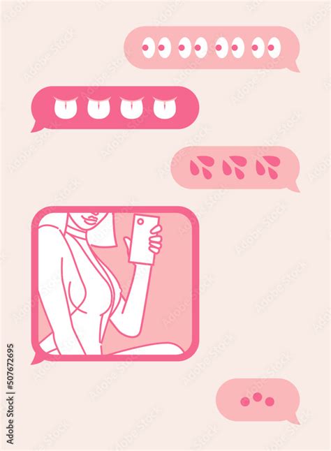 Adult Messaging Sexting Illustration Chat Bubbles With Suggestive