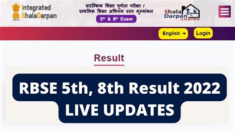 Rajasthan Board 5th 8th Result 2022 Declared Live Rbse Class 5 8