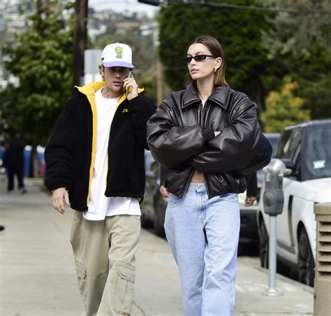 see hailey and justin bieber show their winter couple style on la outing flipboard