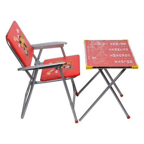 Kids Wooden Folding Study Table Chair Set Home And Kitchen