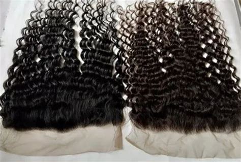 Women Deep Curly Indian Unprocessed Human Hair Lace Frontal For Parlour Clear Poly Bag At Rs