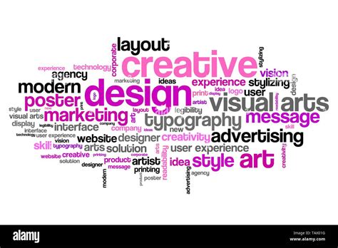 Design And Visual Arts Word Cloud Illustration Word Collage Concept
