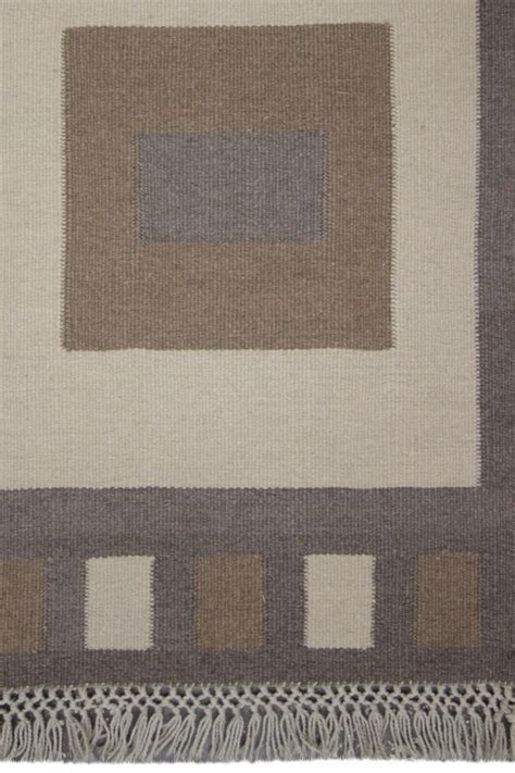 Small Geometric Rug Handmade Grey Beige Carpet Rug Modern Wool Door Mat