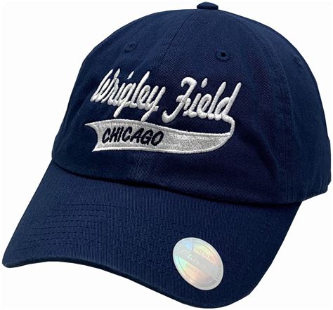Wrigley Field Chicago Adjustable Unstructured Cap Cursive Blue