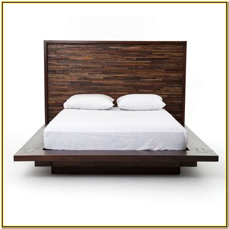 Real Wood Platform Bed Frame Queen Bedroom Home Decorating Ideas