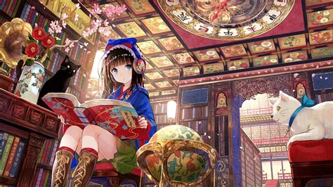 Check spelling or type a new query. Desktop Wallpaper Library, Reading, Book, Anime Girl, Hd ...