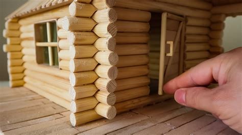 Ahşap Çubuklardan Dağ Evi Yapımı Diy Mini Log Cabin Youtube