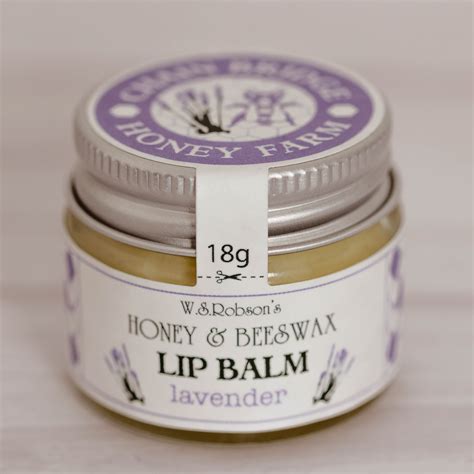 Honey And Beeswax Natural Lip Balm Lavender 18g Chain Bridge Honey Farm