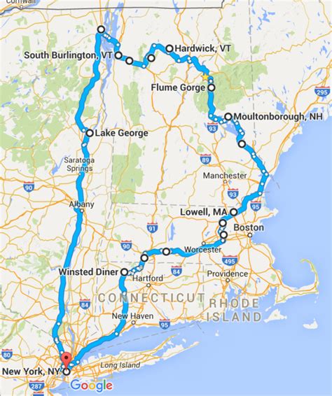 New England Road Trip Trip Planner Map Maps Location Catalog Online