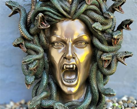 Large Medusa Wall Statue Mythological Monster Gothic Decor Oddities
