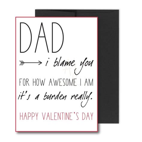 funny valentine s card for dad envelope