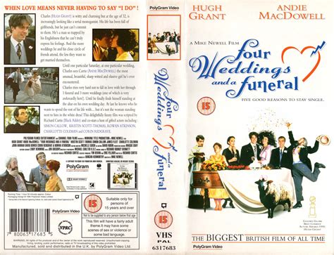 Four Weddings And A Funeral 1995 Uk Polygram Video Ltd Free
