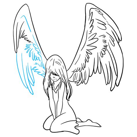 Easy Fallen Angel Drawing Easy Fallen Angel Broken Wing And Fixed Wing