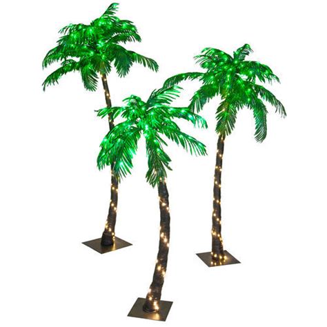 Curved Led Lighted Tropical Palm Tree Outdoor Decoration Pool Patio