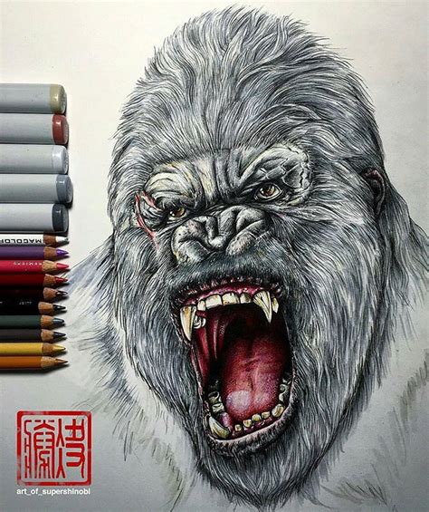Motive Art Company On Instagram King Kong Pencil Marker Drawing By