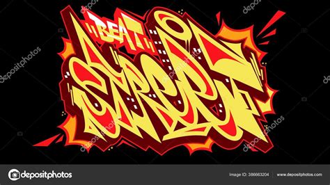 Word Street Graffiti Style Polices Lettrage Vectoriel Illustration Art