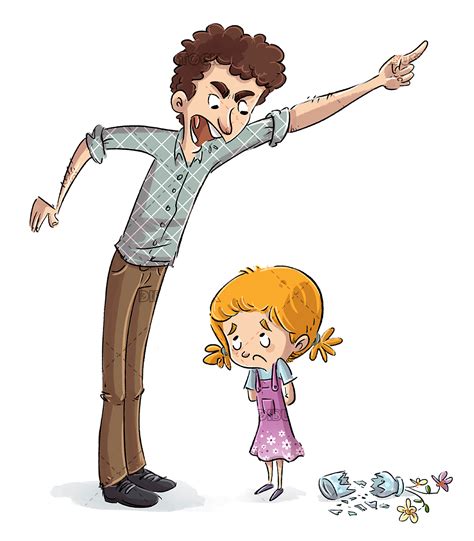 Padre enfadado con su hija Ilustraciones de Cuentos Infantiles Dibustock Expertos en Ilustración