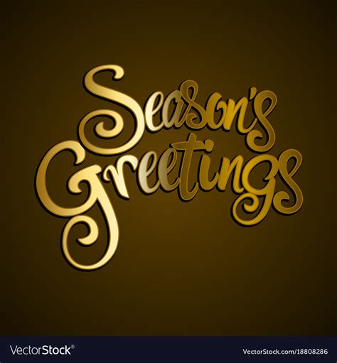 Golden Seasons Greetings Text Royalty Free Vector Image