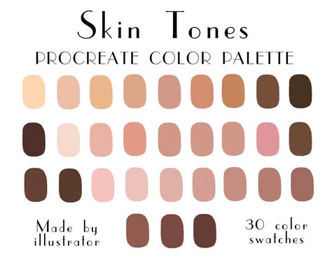 Skin Tones Procreate Palette Procreate Color Procreate Tools Instant