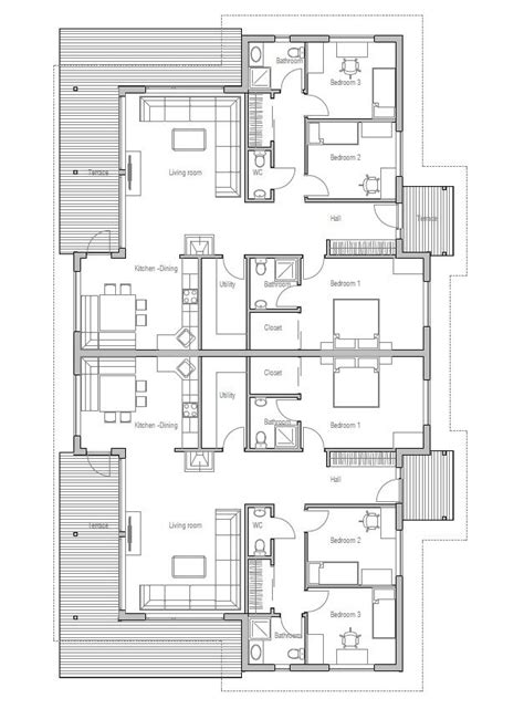 When modern housing estates started to be built in the interwar period, they became very popular. house design semi-detached-house-plan-CH121D 20 | Duplex ...