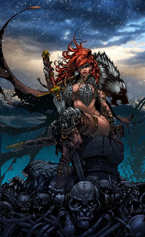 TheRedQueen By Tas On DeviantART Red Sonja Warrior Woman Fantasy Art