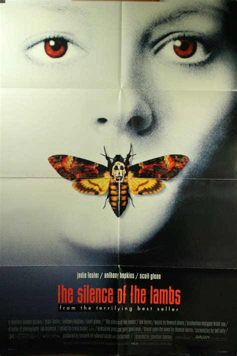 SILENCE OF THE LAMBS Anthony Hopkins Movie Poster Original Vintage