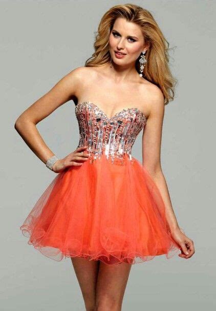 So Orange Short Puffy Prom Dresses Short Strapless Prom Dresses