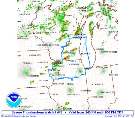 Severe Thunderstorm Watch 445 Issued For All Of The Illinois Portions