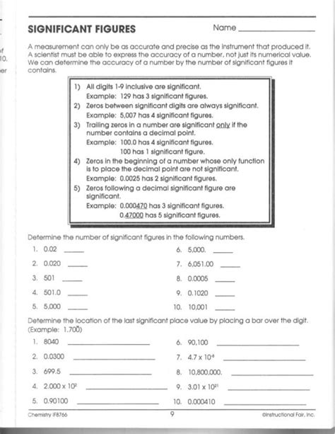 30 Calculations Using Significant Figures Worksheet Worksheet Project
