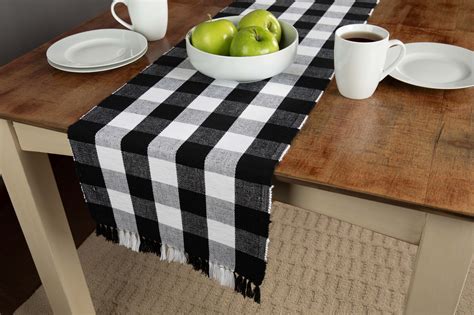 Mainstays Buffalo Plaid 13 X 72 Table Runner Black And White