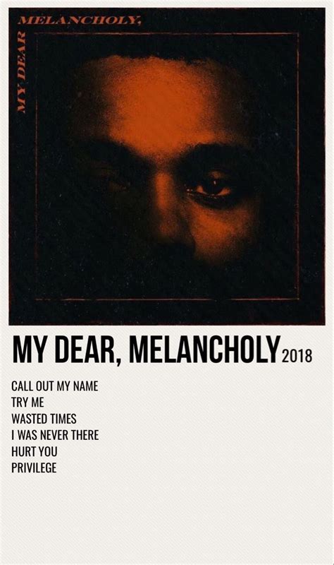 My Dear Melancholy The Weeknd Album Cover The Weeknd Poster The