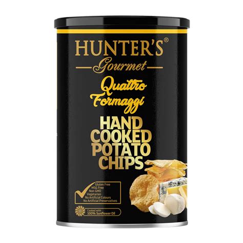 Hunters Gourmet Hand Cooked Potato Chips Quattro Formaggi 150gm