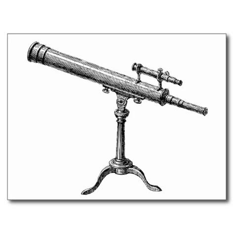 Telescope hand drawing illustrations & vectors. Telescope - Vintage Antique Refractor Telescope Postcard ...