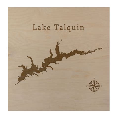 Lake Talquin Map 24x24 Wood Wall Art Office Decor T Engraved